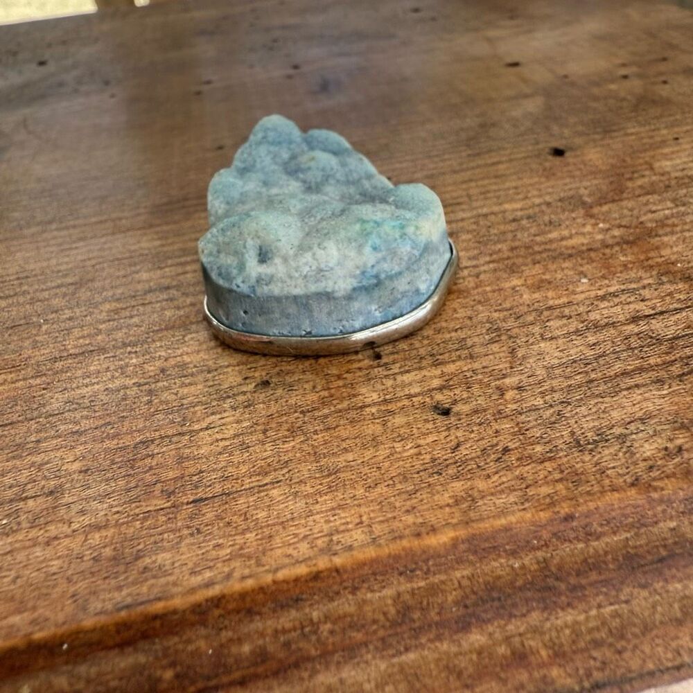 Large Raw Blue Larimar Necklace Pendant - Picture 4 of 10